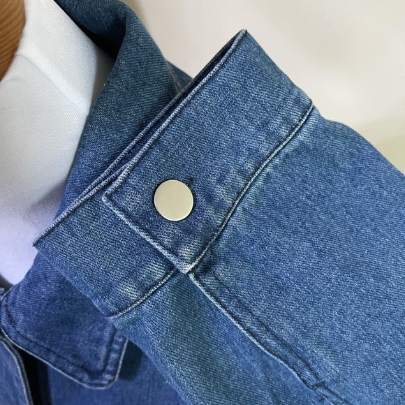 NEW Oversized Denim Lace Cross Back Jacket - Picture 7 of 9